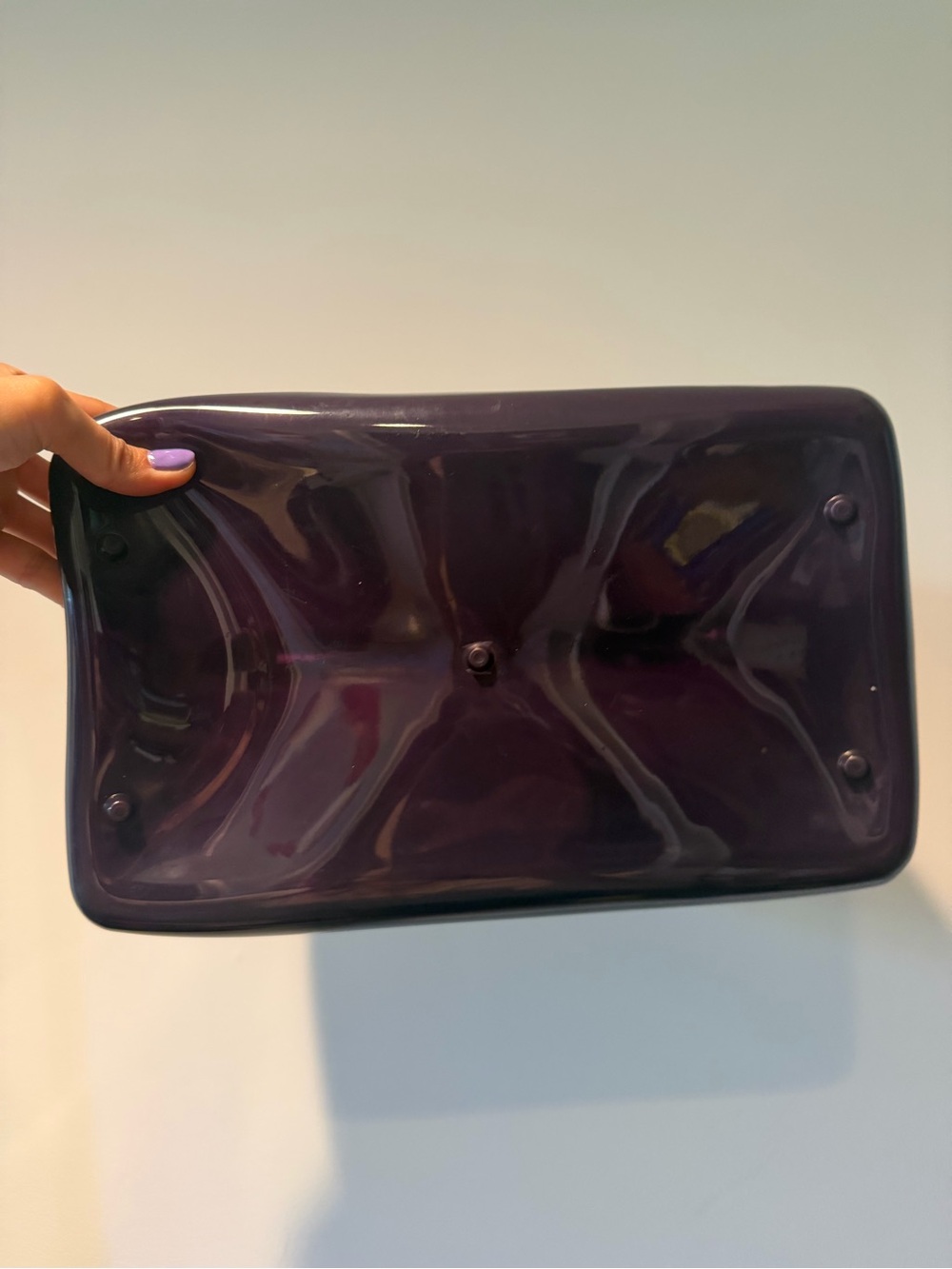 Furla Candy Glossy Purple Patent Satchel with Gold Hardware - Picture 6 of 9